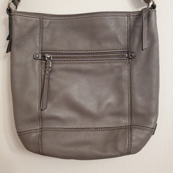 The Sak Crossbody Bag Purse Pebbled Gray Leather Interior Pockets Adjustable - Picture 8 of 16